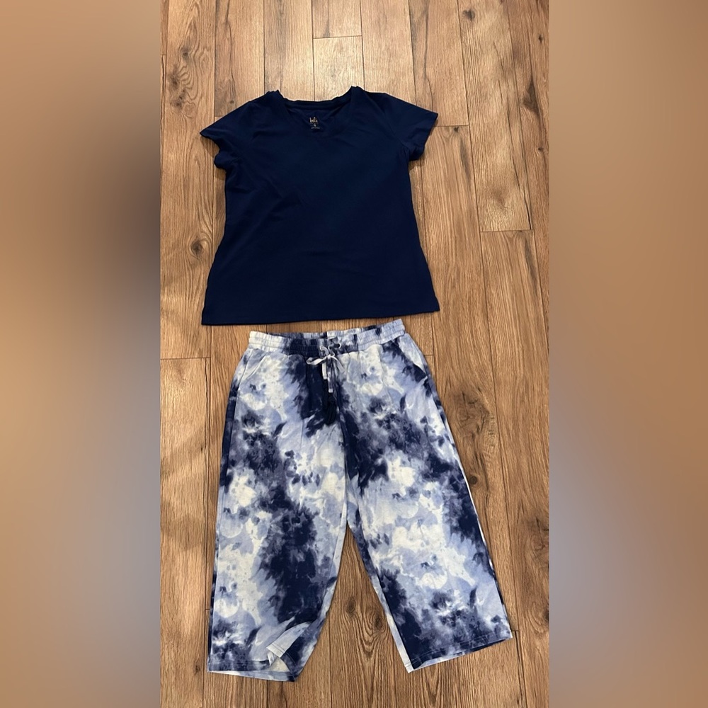 Beach Belle by Kim Gravel Top and Tie-Dye Pants Set
